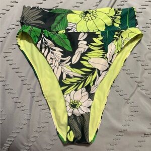 Aerie Green Floral Bikini Bottom